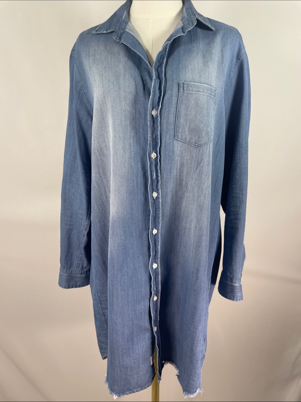 Frank & Eileen Mary Classic Blue Denim Mini Shirtdress Size L